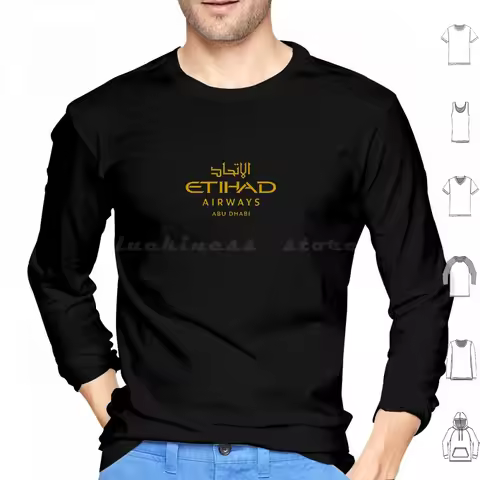 Etihad Airways Abu Dhabi Logo Hoodies Long Sleeve Etihad Airways Abu Dhabi Emirates Etihad Airways F