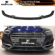Front Bumper Lip Spoiler Splitters For Audi A5 Sline S5 S5 Sedan Sportback 2017 2018 Carbon Fiber Front Bumper Lip Split