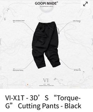 [Black/size2] Goopimade Goopi VI-X1T - 3D’S “Torque-G” Cutting Pants