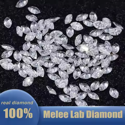 Lab Small Diamond 1Pcs DEF Color VS/VVS Clarity Marquise Cut Loose HPHT CVD Lab Grown Diamond for Je