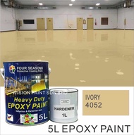 5Litre ( IVORY 4052 ) Paint Epoxy Floor Paint Coating ( FOUR SEASONS ) 5L (Cat Lantai Simen Epoxy)