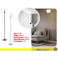 IKEA-HEKTOGRAM Floor uplighter,(black/white) /(silver-colour/white)