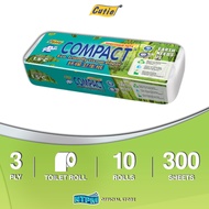 Cutie Compact 3 PLY (GREEN) Toilet Rolls (300's x 10)