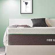 Queen Size Mattress, 10 Inch Iyee Nature Cooling-Gel Memory Foam Mattress Bed in a Box, Supportive &amp; Pressure Relief with Breathable Soft Fabric Cover, Medium Firm Feel,Gray
