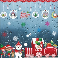 Christmas decoration Decal Inhaling Static Electricity - Welcoming the Christmas train with 2 little