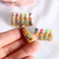 [T&B Oct] 1/5pcs 1/12 Dollhouse Miniature Resin Bottle Simulation Coffee Drink Model {my}