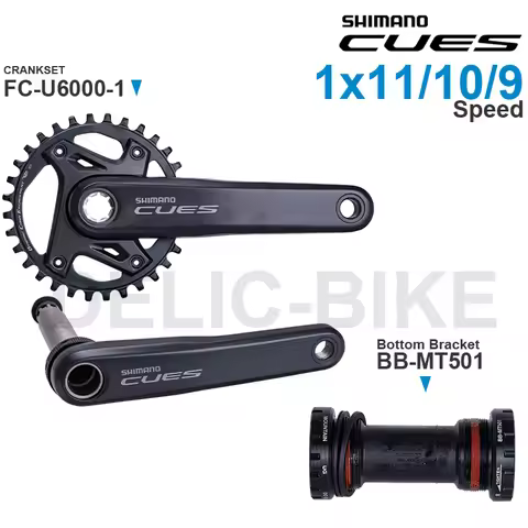 SHIMANO Groupset CUES U6000 CRANKSET FC-U6000-1 and Bottom Bracket BB-MT500-PA BB-MT501 Original Par