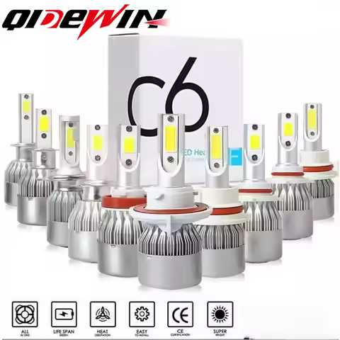 2pcs Led Bulb C6 h7 Automotive Led for Car Headlight H10 H4 H8 H9 H11 H13 9004 9005 9006 9007 880 H2