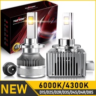TUFFOO 2 PCS LED D1S D2S D4R D3S D2R D4R D5S D8S Car Led Headlight Bulb White 4300K Yellow Warm Whit