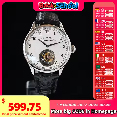 Sugess Genuine Tourbillon Men Watch Sugess Original movement ST8000 mechanical watch Silver wristwat