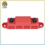SUERHD 4 Position Bus Bar, 4 Position 48VDC 250A M10 Studs Bus Bar, Screw Terminals Red/Black M10 3/