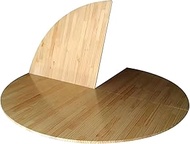 HOLGVE Large Round Foldable Table Top Extender, Solid Wood No Legs 4-Fold Folding Round Tabletop, On