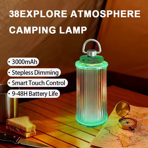 Transparent 38 Explore USB Rechargeable Flashlight Mini LED Camping Lantern with Magnetic Base 3000m