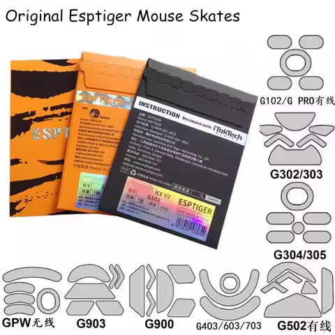 Original Esptiger ICE V2 Arc 1 2 Mouse Skates For Logitech G102 G PRO G302 G303 G304 G305 G403 G603 