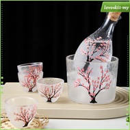 [LovoskibcMY] Japanese Sake Set Japanese Style 1 Sake Bottle 1 Sake Tank and 4 Sake Cups for Picnic 