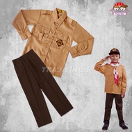 Setelan Seragam Sekolah Merah Putih dan Pramuka Anak SD Baju Lengan Panjang Celana dan Rok Panjang S