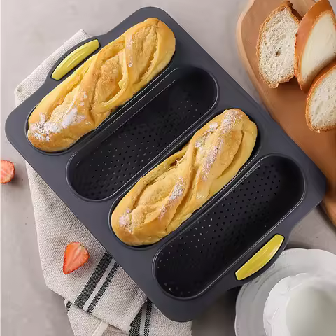 Non-stick Silicone Baguette Bake Tray Baking Mold Restaurant Bread Food Mould Grade Anti-scalding Ov