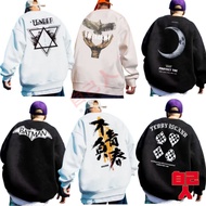 [Own People] M-8XL Men Women Couples Versatile Round Neck Large Size Tops Loose Long-Sleeved Printed