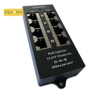 48V PoE Camera Compatible Gigabit 4-Port PoE Injector Midspan Mode A Operation Wall-Mounted Networki