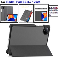 PC hard shell shockproof smart leather case For Xiaomi Redmi Pad SE 8.7" 2024 Redmi Pad Se 8.7 PadSe