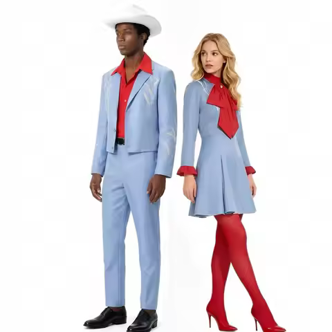 Die With A Smile Lady Bruno Mars Cowboy Cosplay Costume Gaga Blue Fancy Dress Halloween Carnival Par