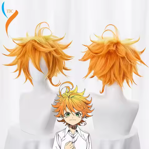 2019 Emma Cosplay Wig Anime Yakusoku no Neverland Women Orange Cosplay Wig 63194 The Promised Neverl
