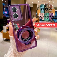 VivoY03 Transparent Magnetic Stand Protect Casing For Vivo Y03 Y02 VIVOY02 A T S Y02A Y02T Y02S Y16 