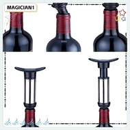 MAGICIAN1 Wine Stopper Vacuum Pump, Saver Sealing Bottle Stopper Air Lock Aerator, Durable with 2 Vacuum Stoppers Stainless Steel Reusable Wine Saver Pump Bar Accessories