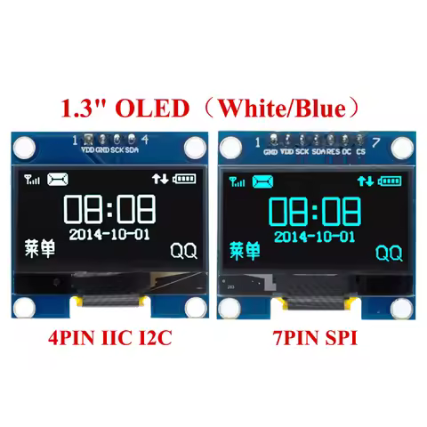 1.3" OLED Module 1.3 inch Display Module White/Blue 128X64SPI/IIC I2C Communicate Color 1.3 Inch OLE