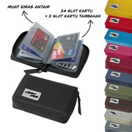 Zipper Card Wallet Card Holder Mica ATM Holder Gold Bar 24 slots