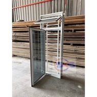 SKS 2in1 White Undercoated Window Grille Black 585mm(W) x 1525mm(H) Push Casement Aluminium Tingkap 