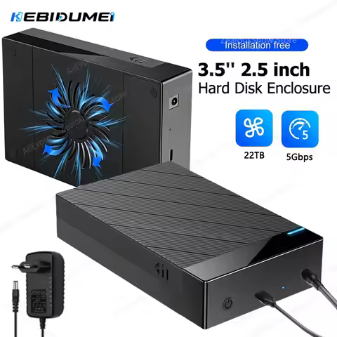 KEBIDUMEI 3.5'' HDD Case SATA to USB3.0 External Hard Drive Enclosure for 2.5" 3.5" SSD Disk 450Mb/s