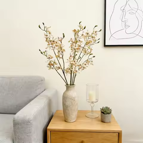 28.7 Inch Artificial Vanda Orchid for Home Wedding Hotel Mall Floral Wall Decor Display Arrangement 