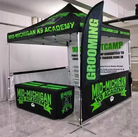 TB Outdoor Folding Gazebo 10x10ft Advertising Tents Roof Oxford Cloth Portable Sidewall 600D Waterpr