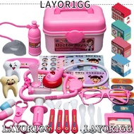 LAYOR1GG Doctor Toys, Pink Blue Plastic Simulation Doctor Set, Creative Mini Stethoscope Cartoon Acc