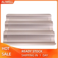 Aliwell Carbon Steel French Baguette Pan  Non-Stick 3-Loaf Slot 10.6 x 9.4 1 Inch Heat Resistant to 