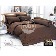 TULIP ผ้าปูที่นอนสีพื้น ขนาด 3.5 ฟุต 3 ชิ้น(ไม่รวมผ้านวม)tulip Brown