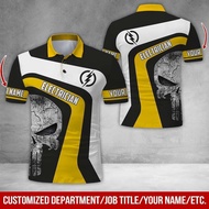 POLO shirt Customized Name And Color Electrician Uniforms All Over Printed Clothes f4g56