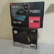 radeon RX 550 rx550 2GB GDDR5 DAN PSU aerocool LUX RGB 550 W (BEKAS)