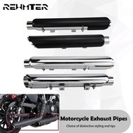 RE Motorcycle Black/Chrome Exhuast Mufflers Shortshots Exhaust Pipes For Harley Sportster XL 48 72 8