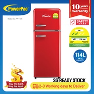 PowerPac 2-Door Fridge 114L Retro Fridge Mini Fridge (PPF118)