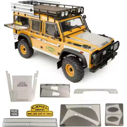 RC Car Hood/Side Skirt Skid Plate Metal Folding Side Window Net Flip-Out Table for 1/10 RC Crawler F
