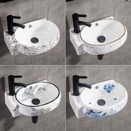 Wall-mounted washbasin small bathroom washbasin balcony ceramic sink small size three corner mini basin