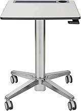 Ergotron – LearnFit Mobile Standing Desk, Adjustable Height Small Rolling Laptop Computer Sit Stand Desk with Wheels for Classroom, Office, Medical or Home Use – Adjusts from 33 to 49 Inches – Grey