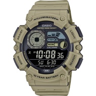 Casio แบตเตอรี่ 10 ปี กันน้ำ100m บอกน้ำขึ้นน้ำลง นาฬิกาข้อมือผู้ชาย สายเรซิน รุ่น WS-1500H ของแท้ประ