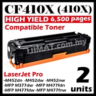 2x BLACK 410X CF410X CF411X CF412X CF413X Compatible Toner for HP Color LaserJet M452dw M452dn M452n