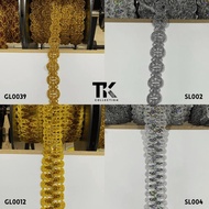 (1METER)GOLD LACE FOR TRADITIONAL CLOTHES KADAZAN DUSUN / RENDA EMAS RENDA SILVER ETCNIC LACE RIBBON