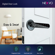 Digital door lock  กลอนลูกบิดประตูดิจิตอล อัจฉริยะ แบบก้านโยก Unlock with Fingerprint Password code key ปลดล็อกลายนิ้วมือ รหัส กุญแจ