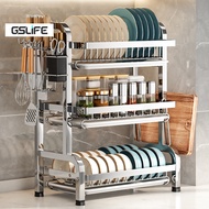 GSlife 2/3 Tier Stainless Steel Dish Drainer Rack for Kitchen Countertop