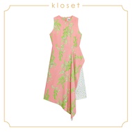 Kloset Asymmetric Printed Dress (RS19-D003)เสื้อผ้าผู้หญิง เสื้อผ้าแฟชั่น เดรสแฟชั่น เดรสพิมพ์ลาย เด